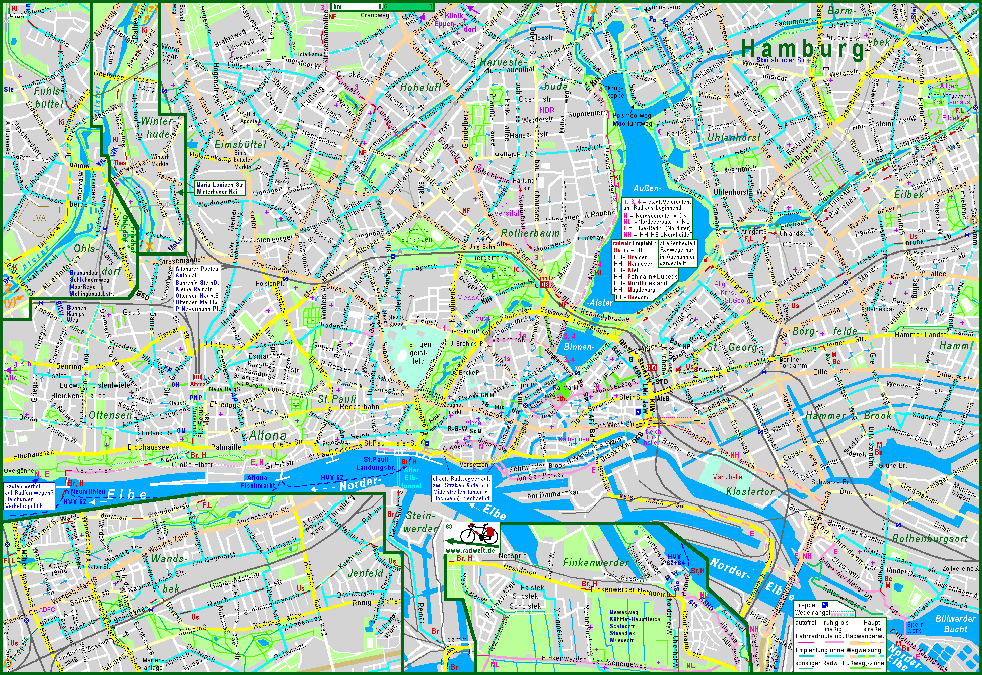 radweit Hamburg  Stadtplan 