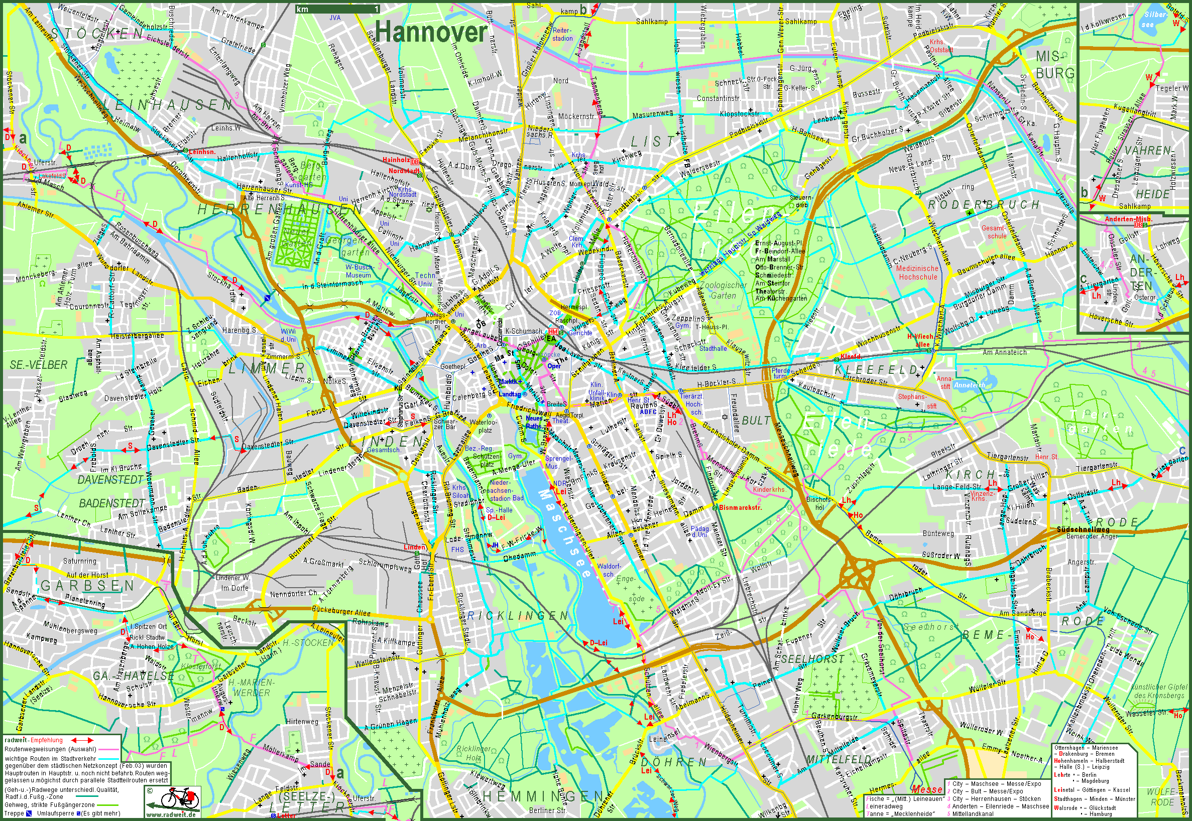 Radweit Hannover Stadtplan Mit Fahrradrouten Radweit Hannover Stadtplan Mit Fahrradrouten